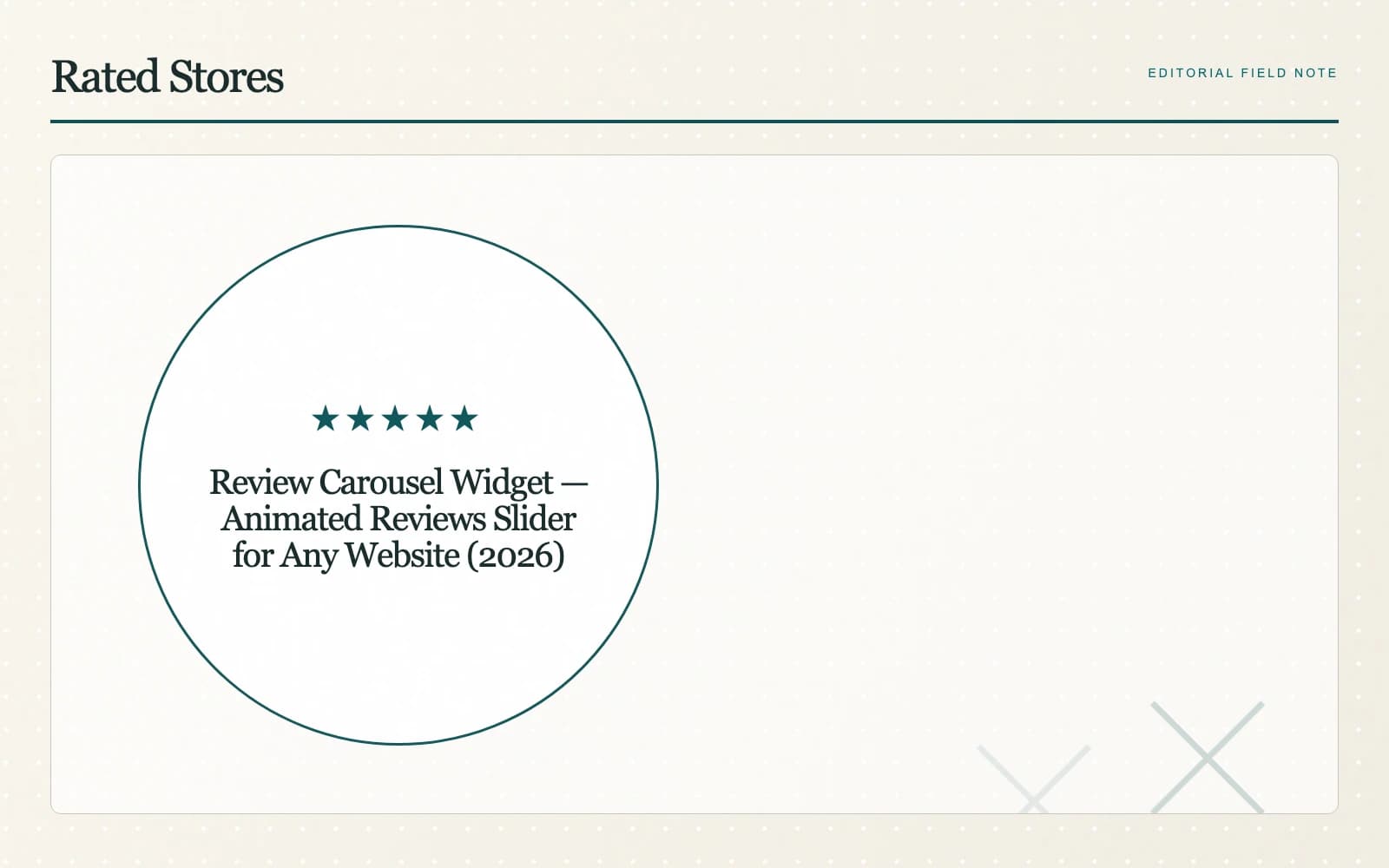 A review carousel with room to browse