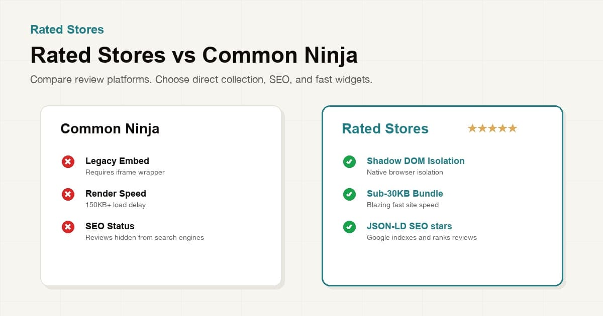Rated Stores vs Common Ninja — Reviews-First Alternative in 2026
