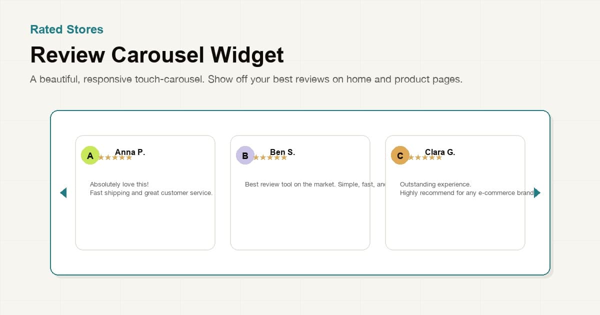 Review Carousel Widget — Animated Reviews Slider for Any Website (2026)