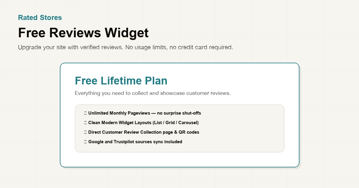 Free Reviews Widget — Embed Reviews on Your Website for Free (2026)