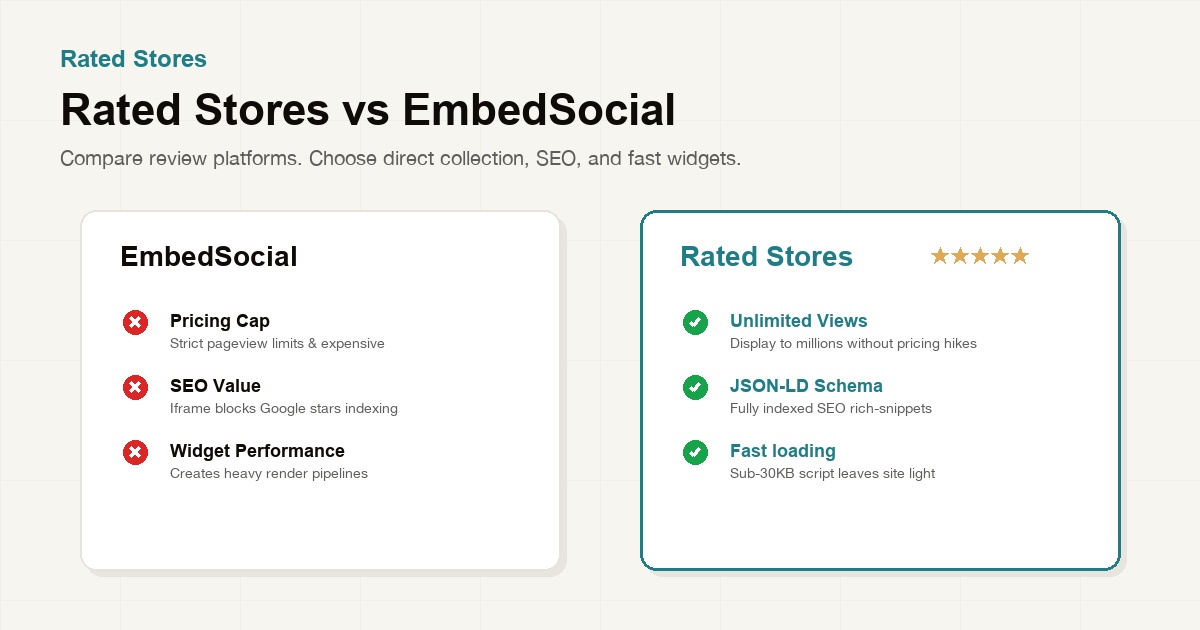 Rated Stores vs EmbedSocial — Best Review Aggregator in 2026